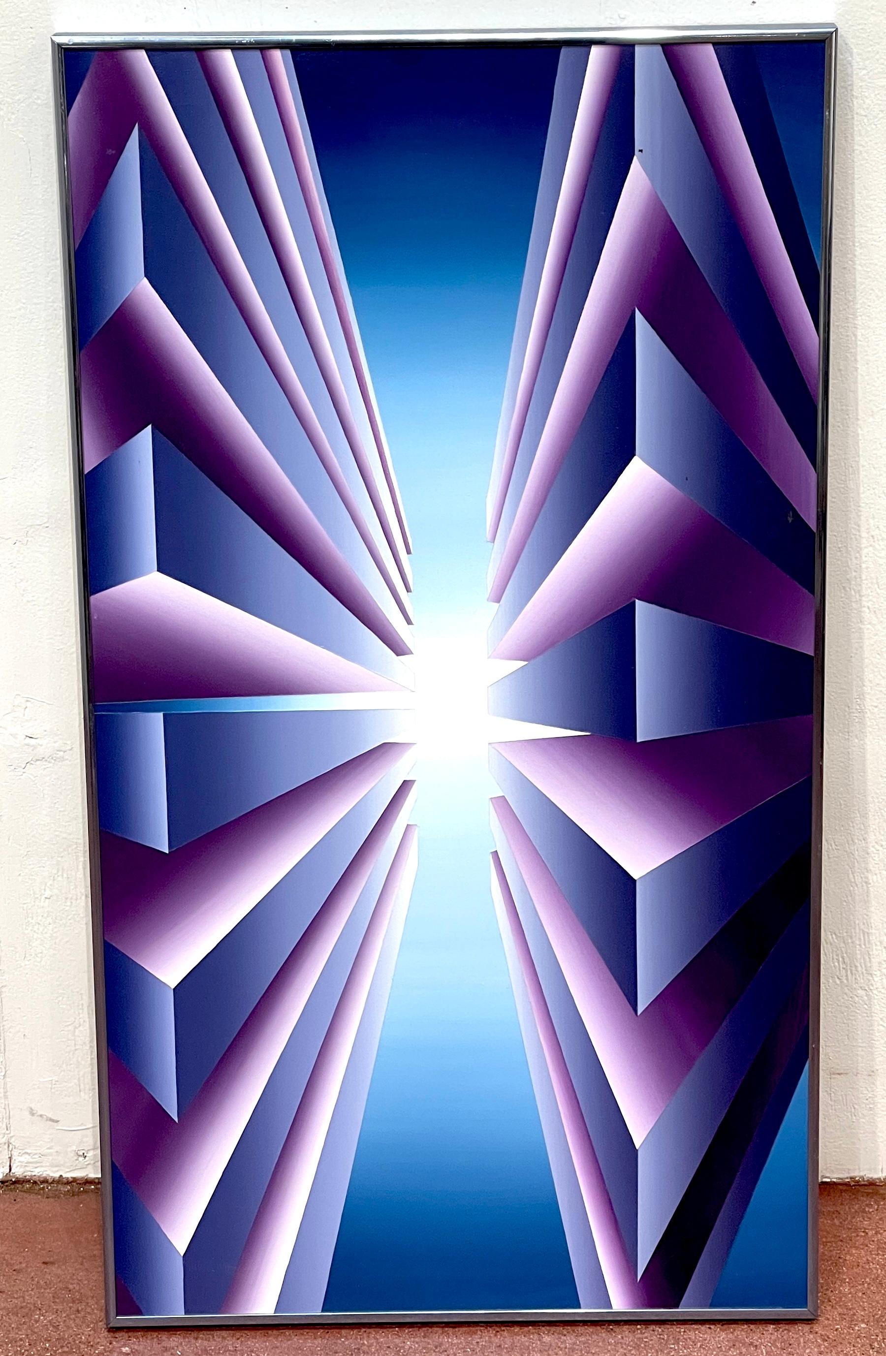 Op-Art Öl auf Leinwand, Op-Art,  ST3  von Stephen T. Boone, 1986 im Zustand „Gut“ im Angebot in West Palm Beach, FL