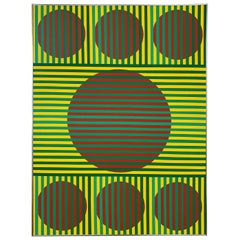Op Art painting Titled "Position of Depend" by Wilma Dick, Ca 1970s