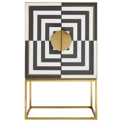 Barra de vidrio y latón Op Art