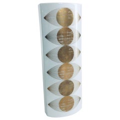 Op Art Porzellan-Vase mit goldenem Sonnenaugen von E.A. Sundermann für Fürstenberg