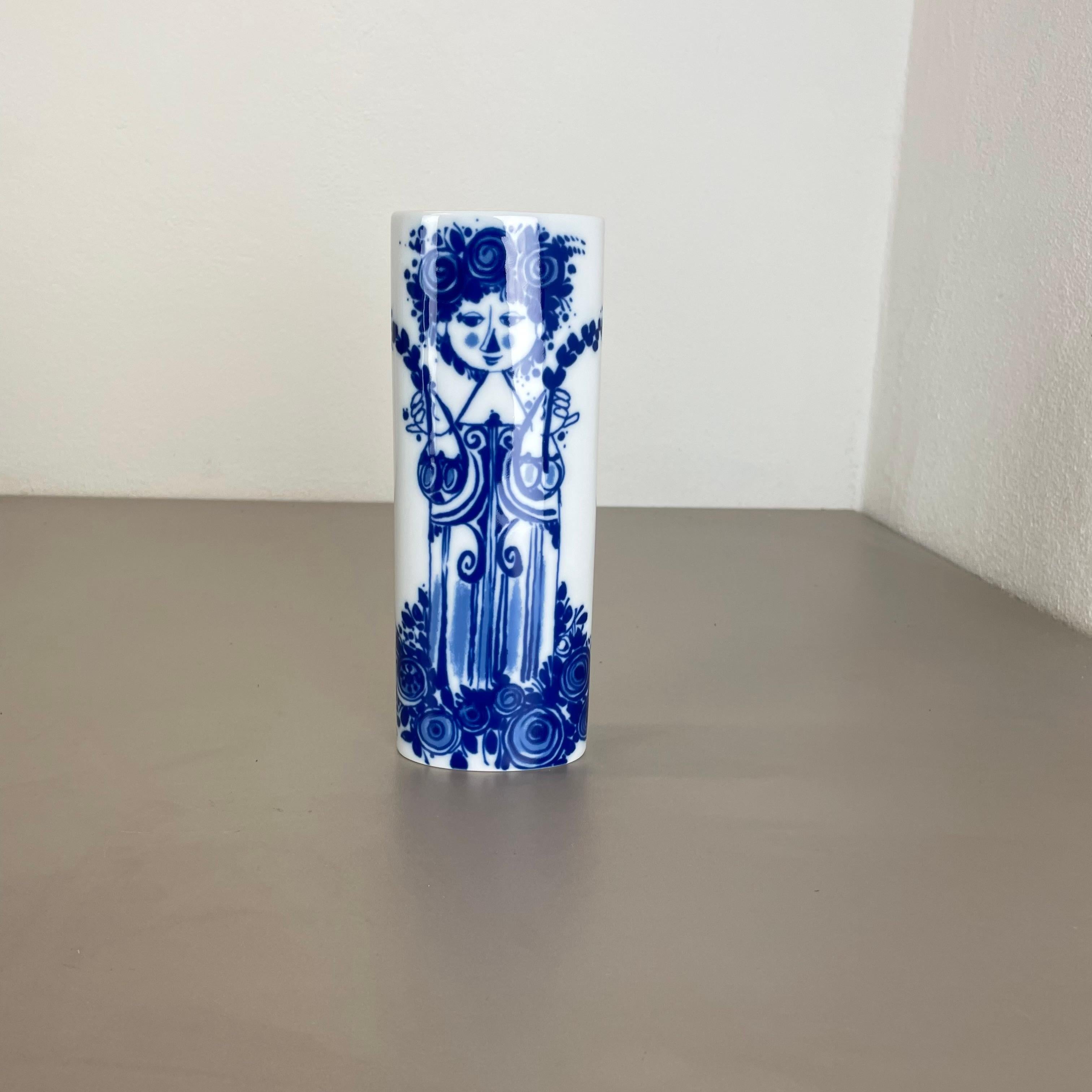 Mid-Century Modern Vase Op Art en porcelaine par Björn Wiinblad pour Line Studio Studio, Allemagne, années 1970 en vente