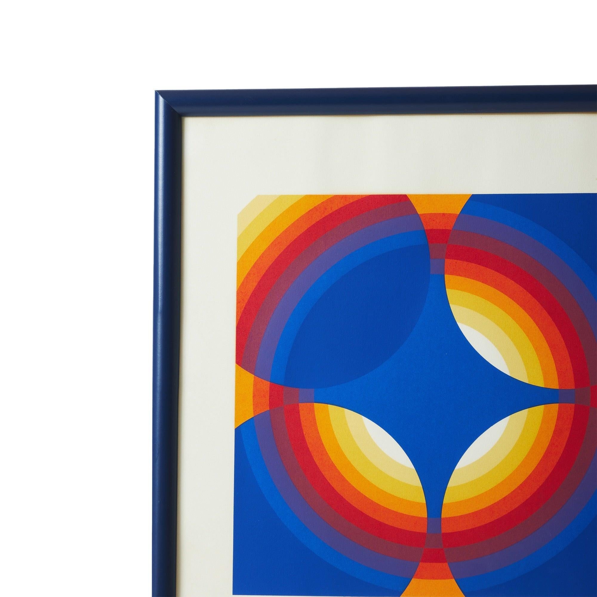 Herbert Bayer Op Art Print. Firmado y numerado, enmarcado.