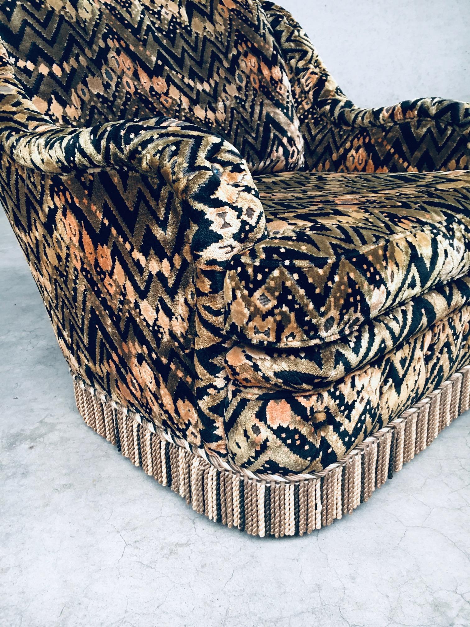 Op-Art Psychedelic Print Lounge Chair, 1960's Belgium For Sale 6