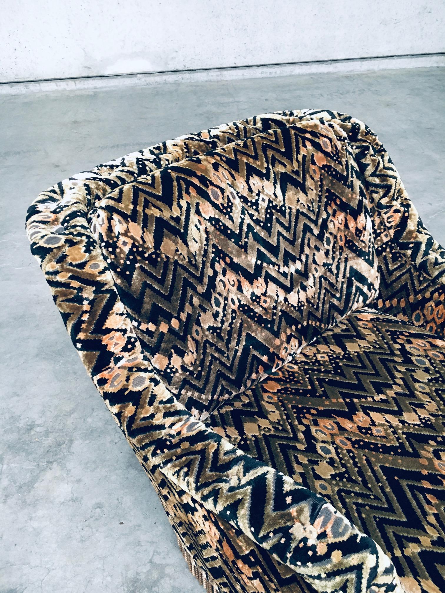 Op-Art Psychedelic Print Lounge Chair, 1960's Belgium For Sale 7