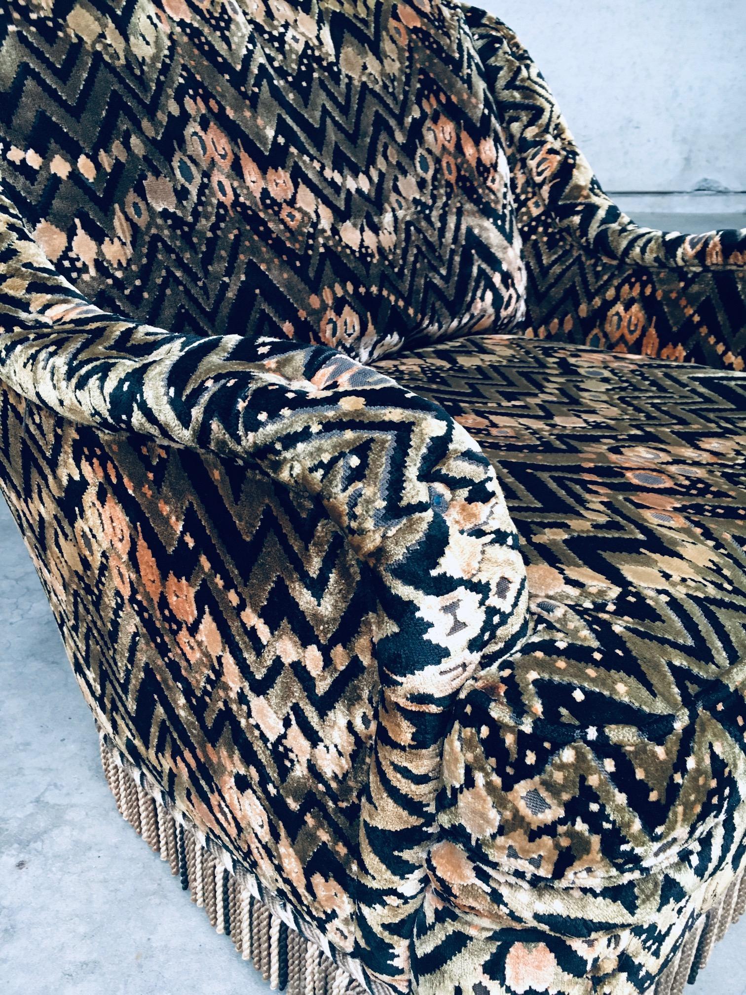 Op-Art Psychedelic Print Lounge Chair, 1960's Belgium For Sale 10