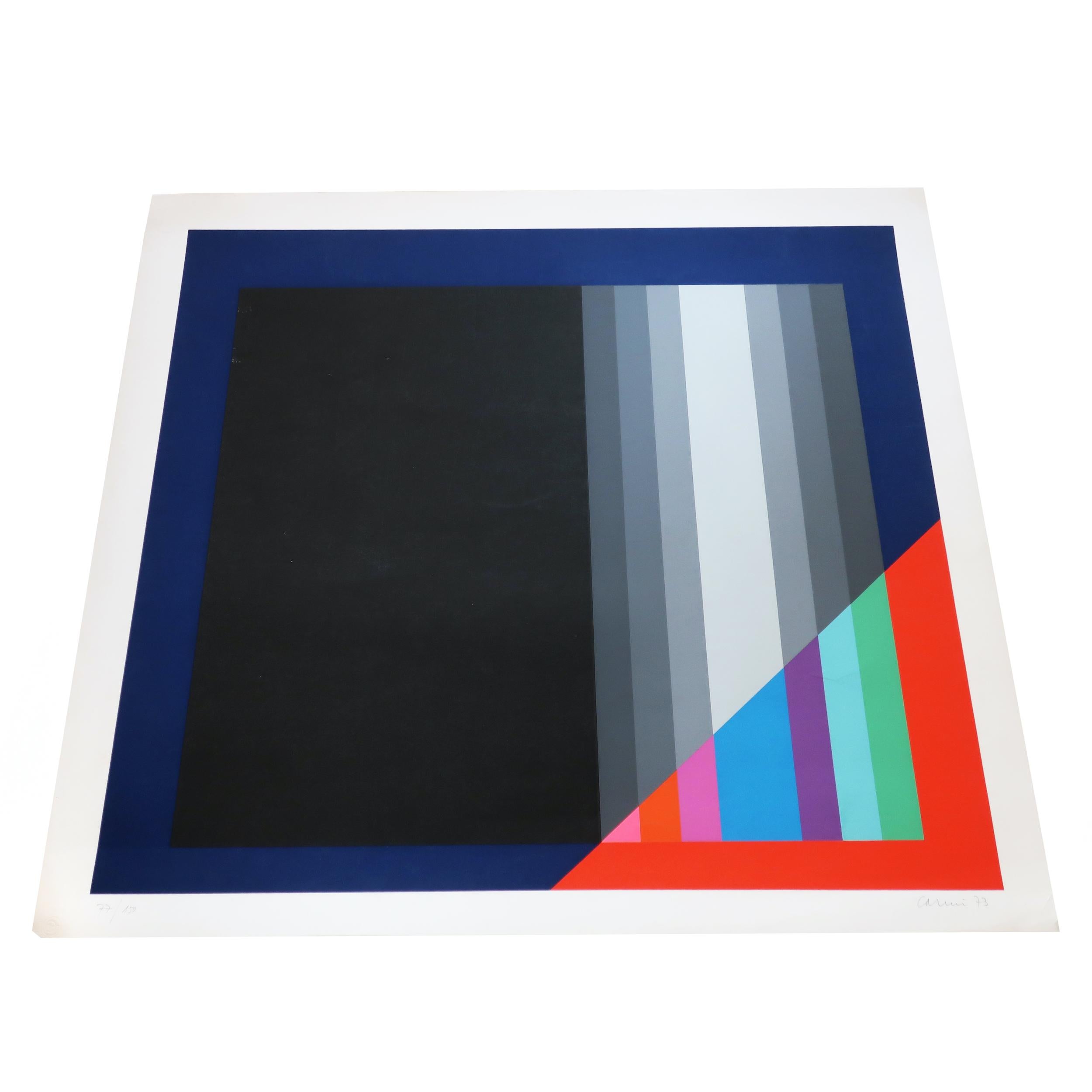 Post-Modern Op Art Screenprint by Eugenio Carmi '1973' For Sale