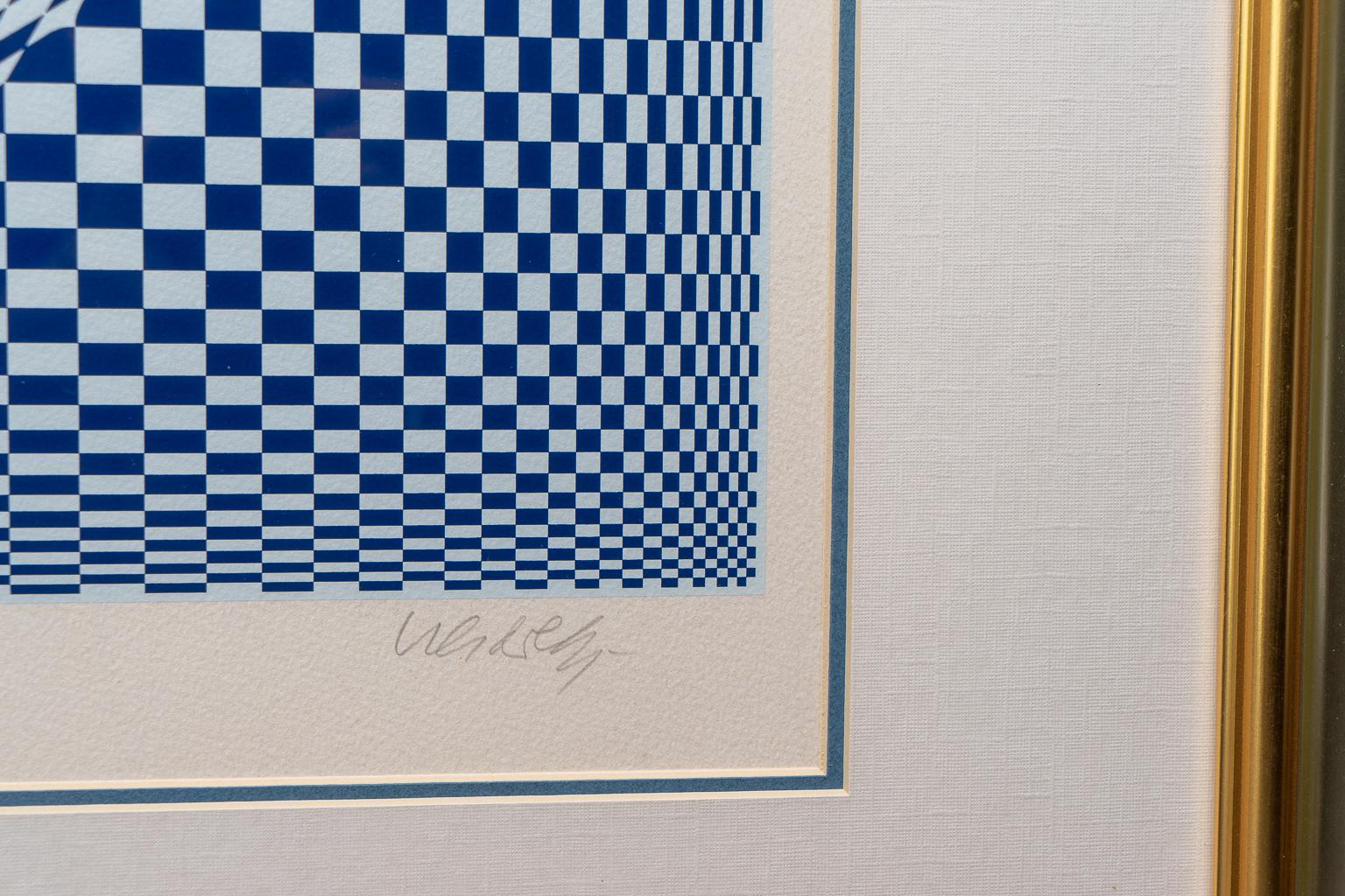 Op Art Silk Screen Vasarely In Good Condition For Sale In West Palm Beach, FL