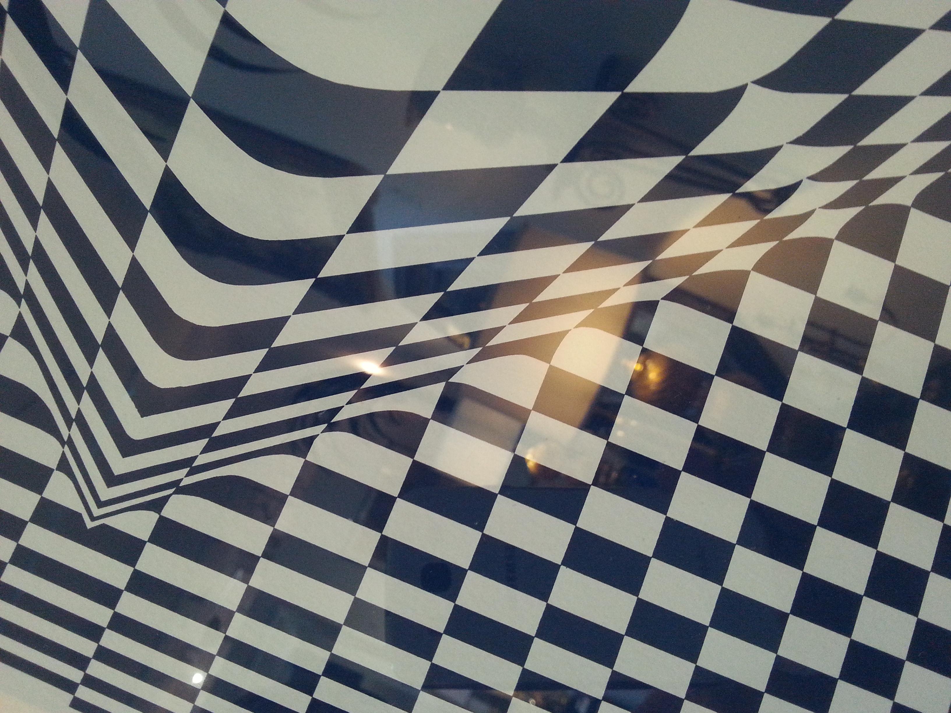 Wood Op Art Silk Screen Vasarely For Sale