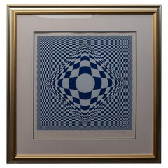 Op Art Silk Screen Print by Vasarely