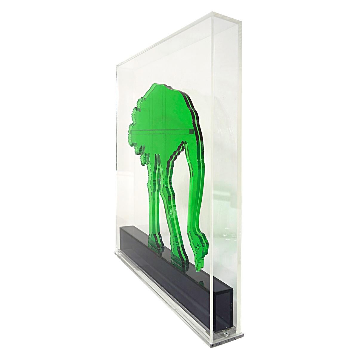 Op-Art Style Green Plexiglass Ostrich Made by Gino Marotta For Sale 4