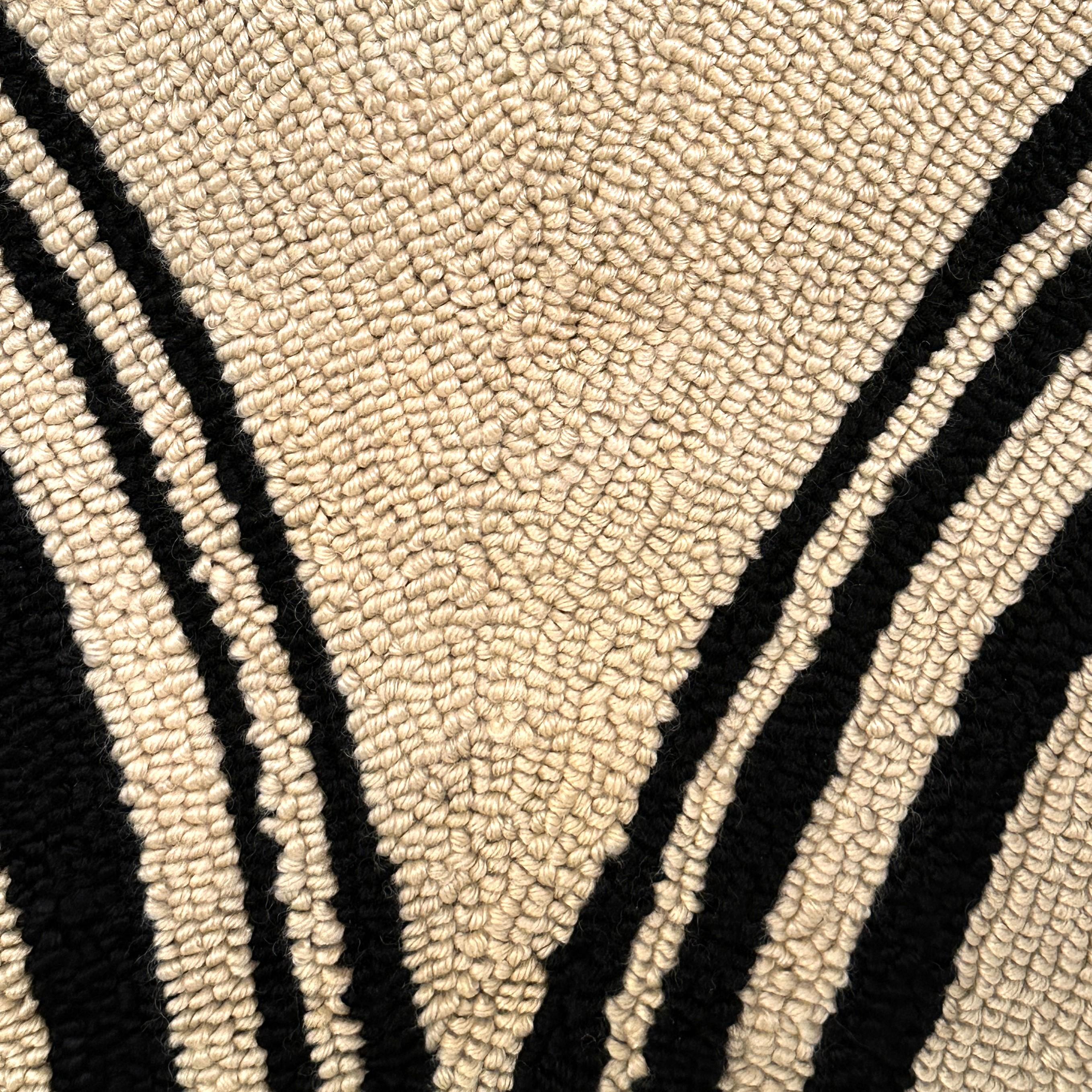 Op Art Tapestry in Black and White Wool Dutch 1960s For Sale 5
