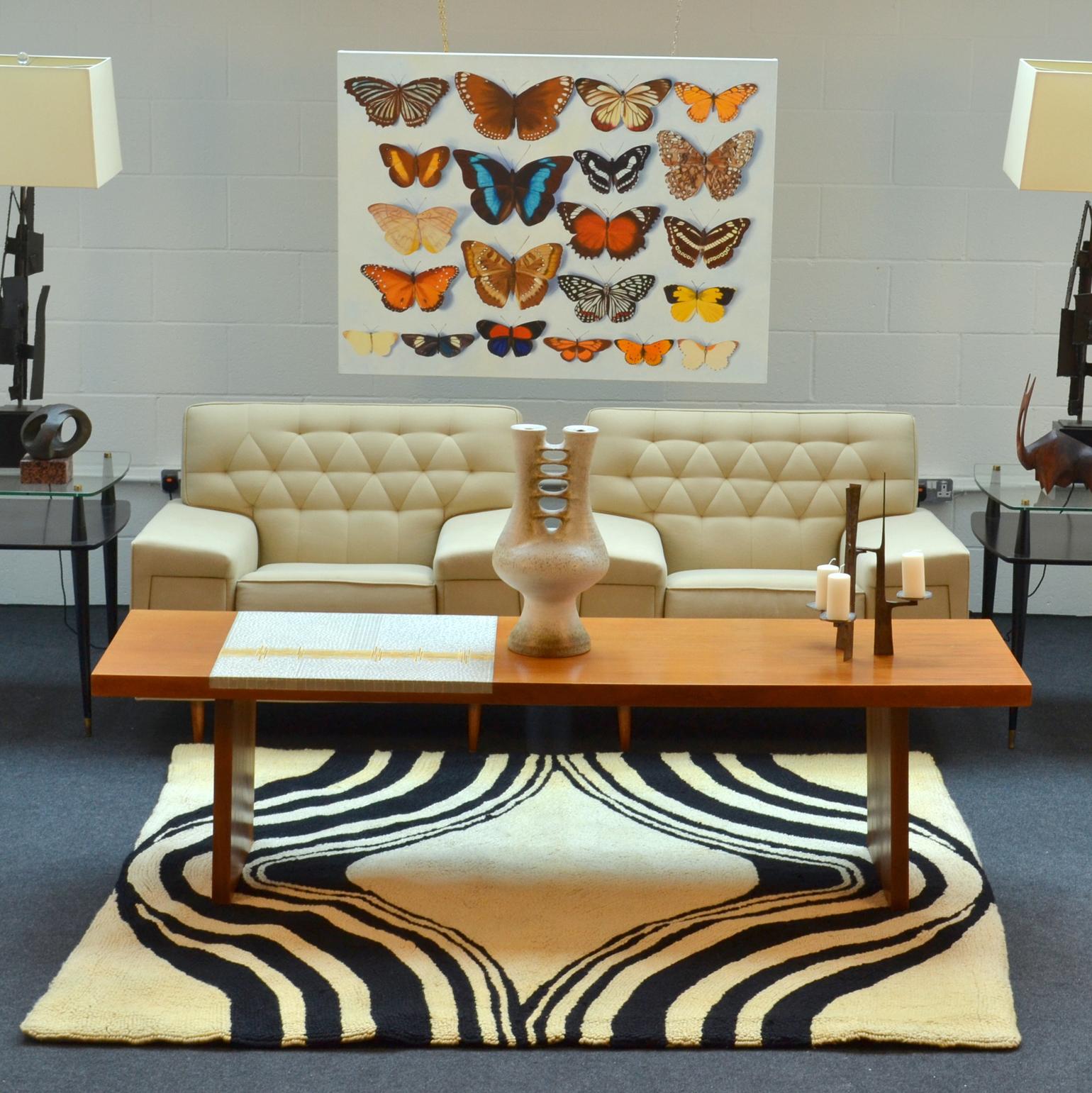 Mid-20th Century Op Art Tapestry in Black and White Wool Dutch 1960s For Sale