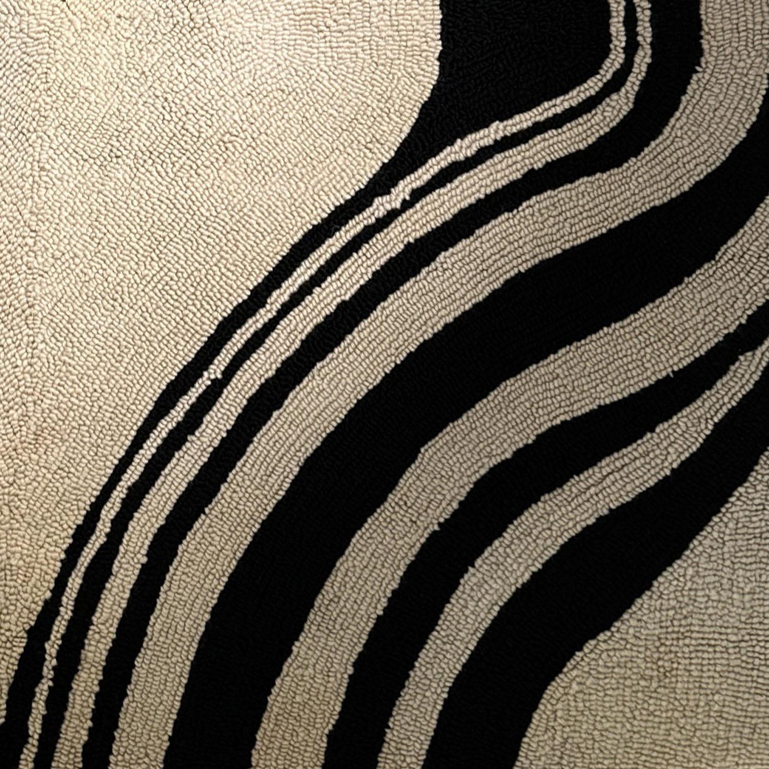 Op Art Tapestry in Black and White Wool Dutch 1960s For Sale 4