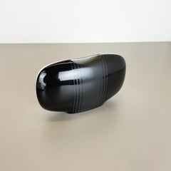 Vase d'art OP en porcelaine noire de K. Dombrowski pour Hutschenreuther, 1970