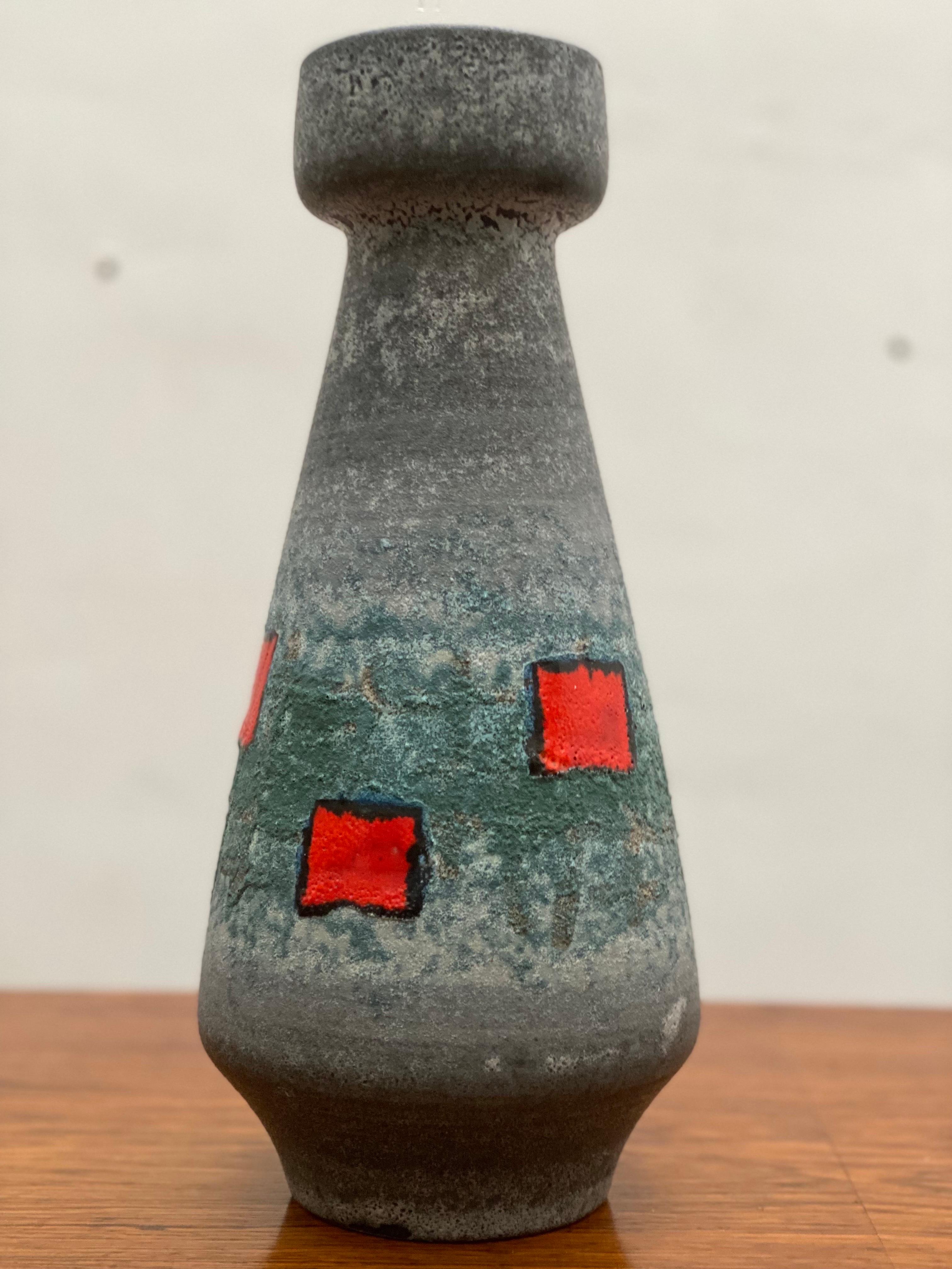 Mid-Century Modern Vase Op Art fabriqué par Bay Ceramics, Allemagne, années 1960 en vente