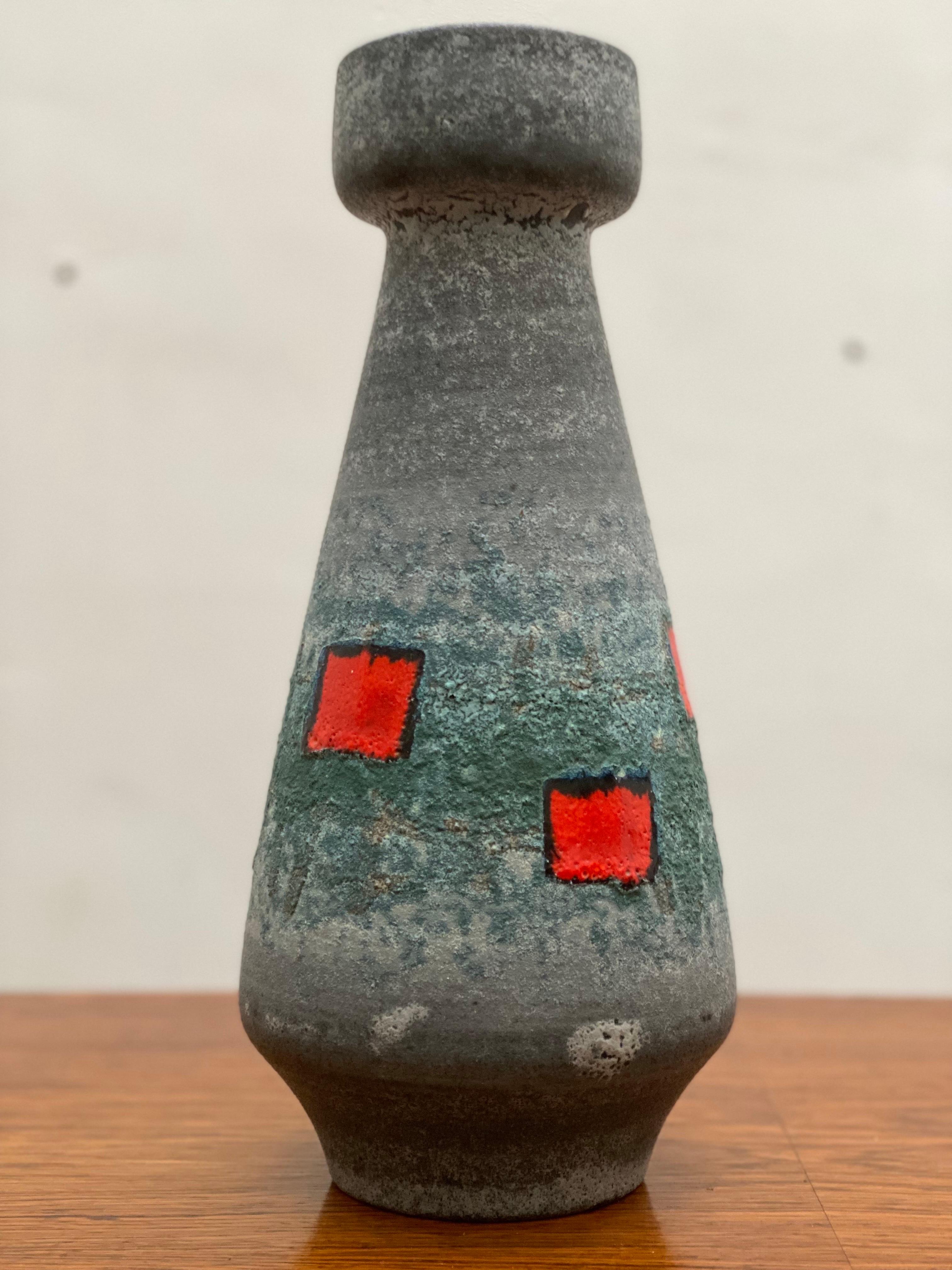 Glazed Op Art Vase Made by Bay Ceramics, Germany, 1960s For Sale