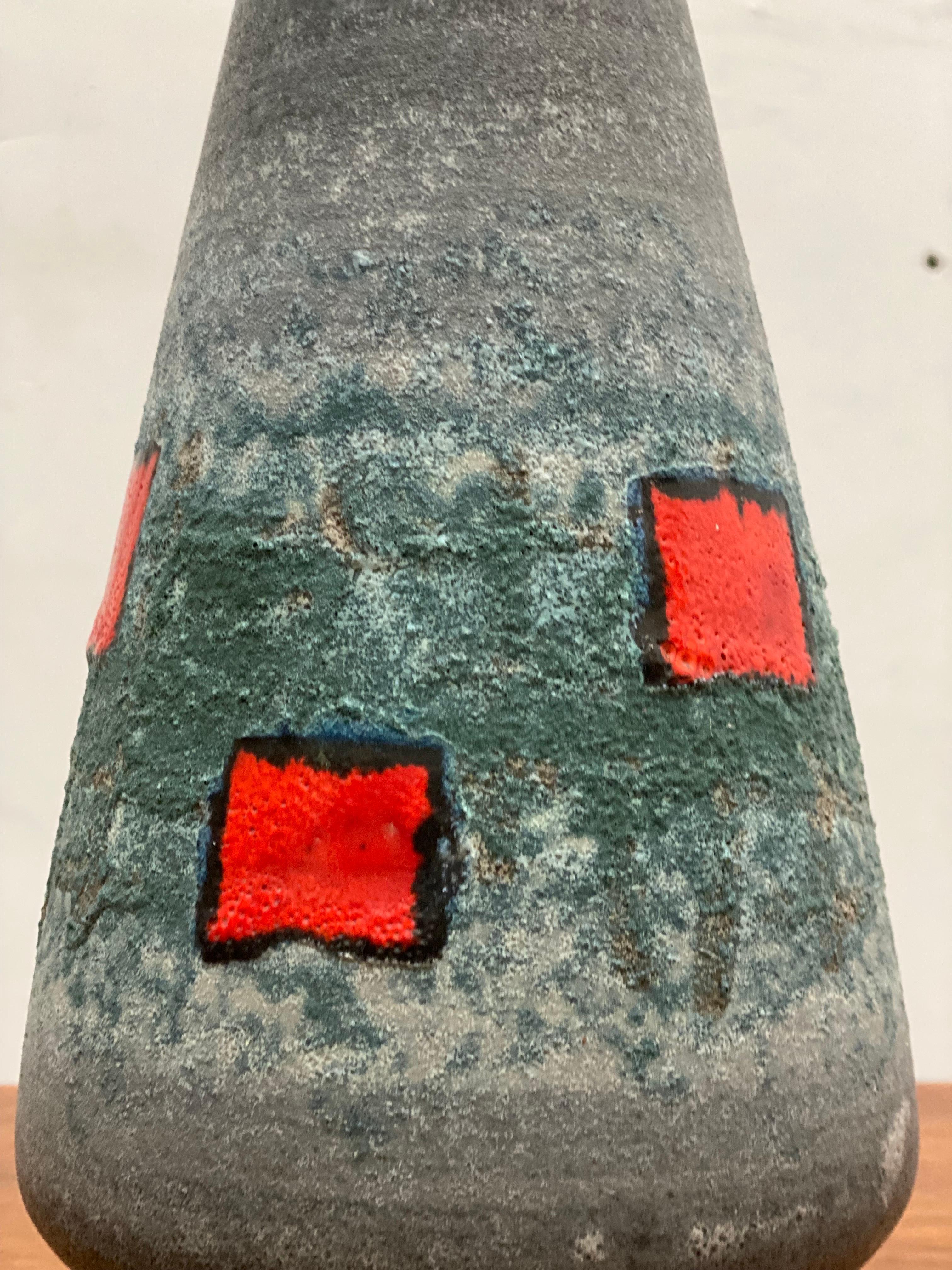 Smaltato Vaso Op Art realizzato da Bay Ceramics, Germania, anni '60 in vendita