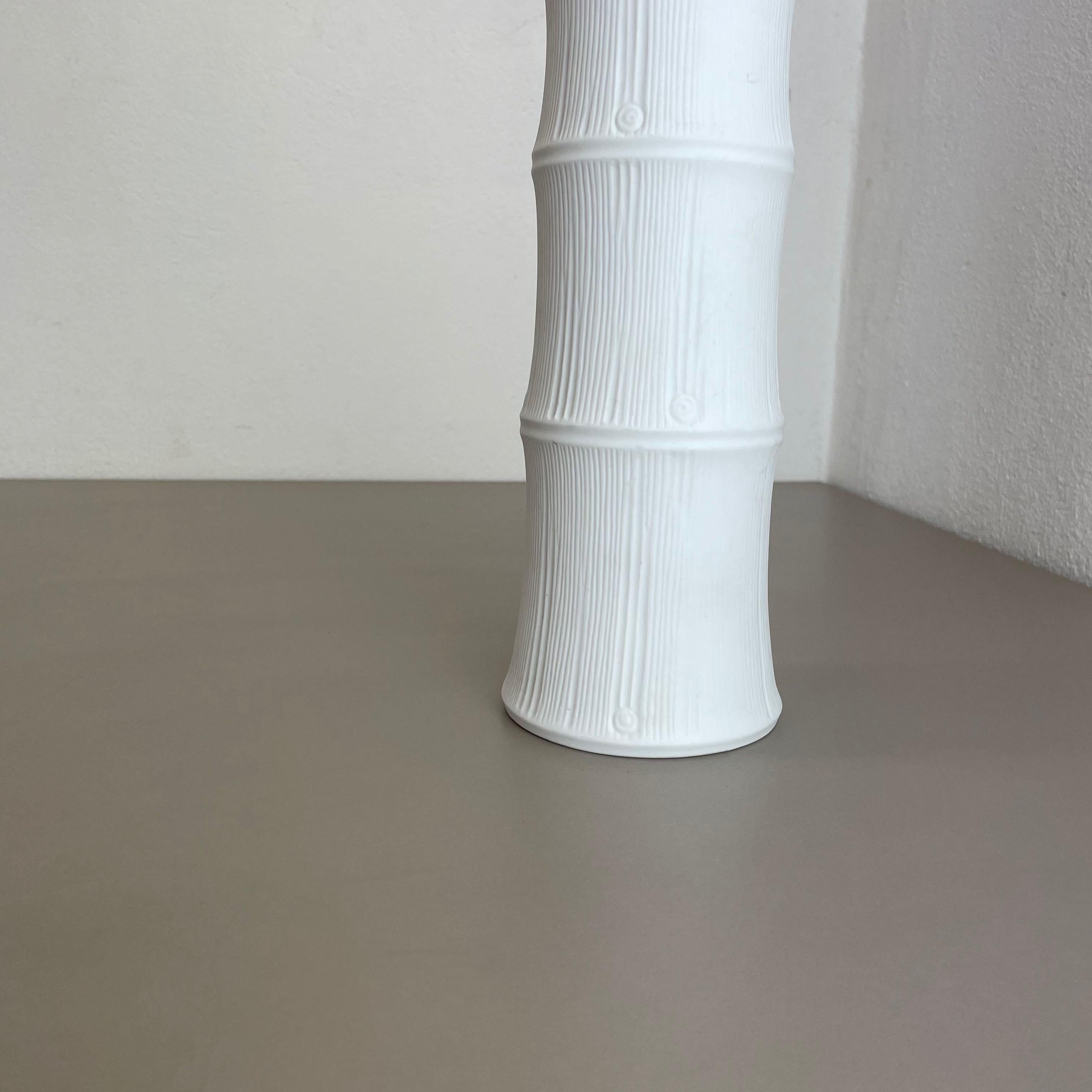 Mid-Century Modern OP Art Vase Porcelain Vase Bamboo Heinrich Fuchs for Hutschenreuther Germany 70s For Sale