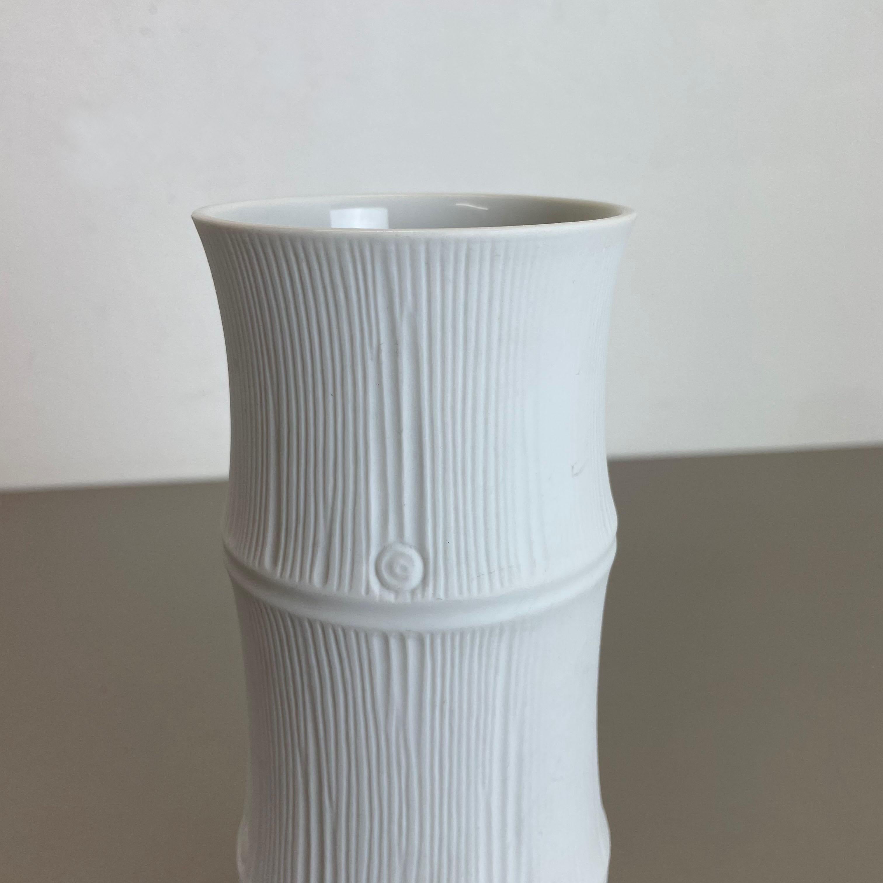 Mid-Century Modern Vase d'art OP en porcelaine vase en bambou Heinrich Fuchs pour Hutschenreuther Allemagne, années 70 en vente