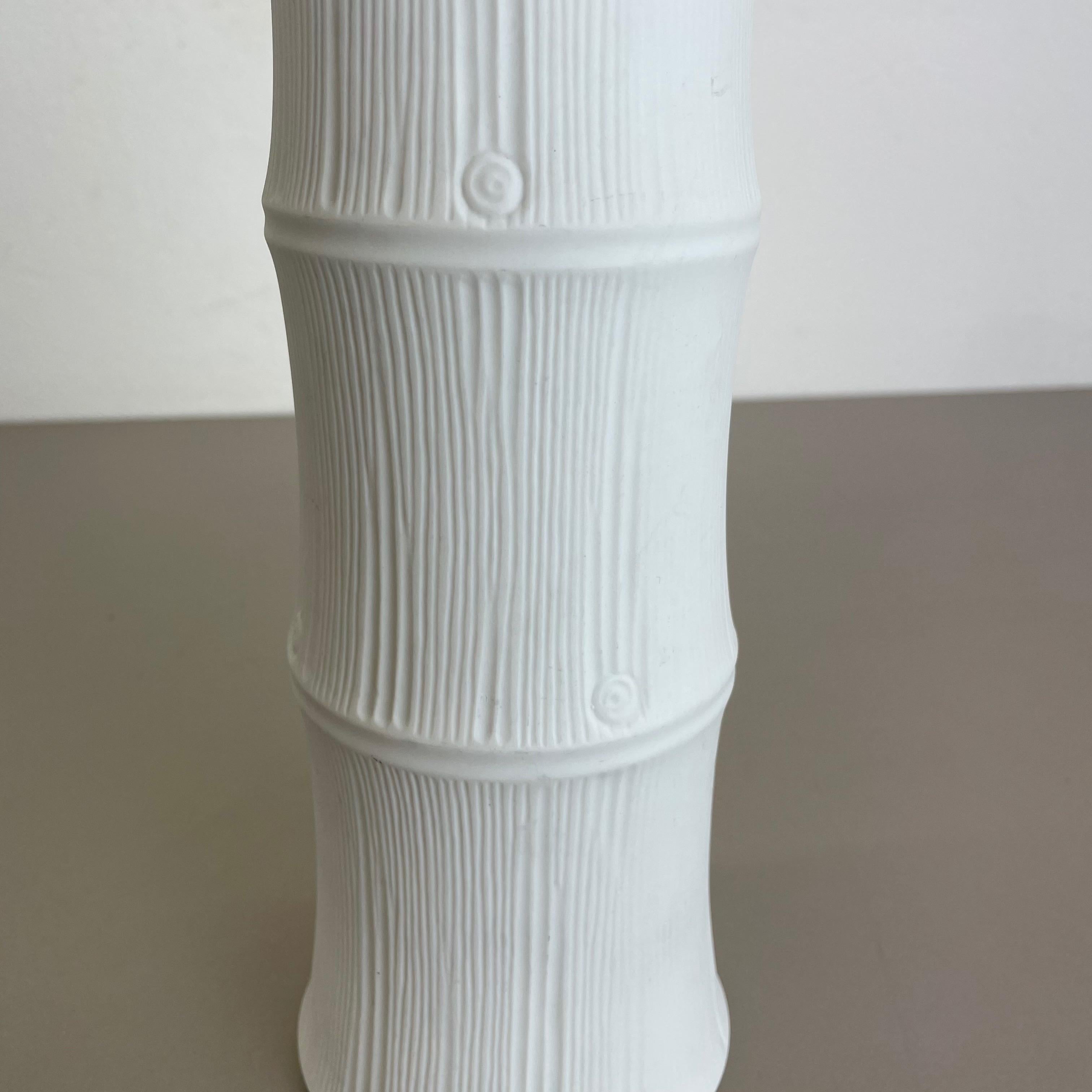 Allemand Vase d'art OP en porcelaine vase en bambou Heinrich Fuchs pour Hutschenreuther Allemagne, années 70 en vente