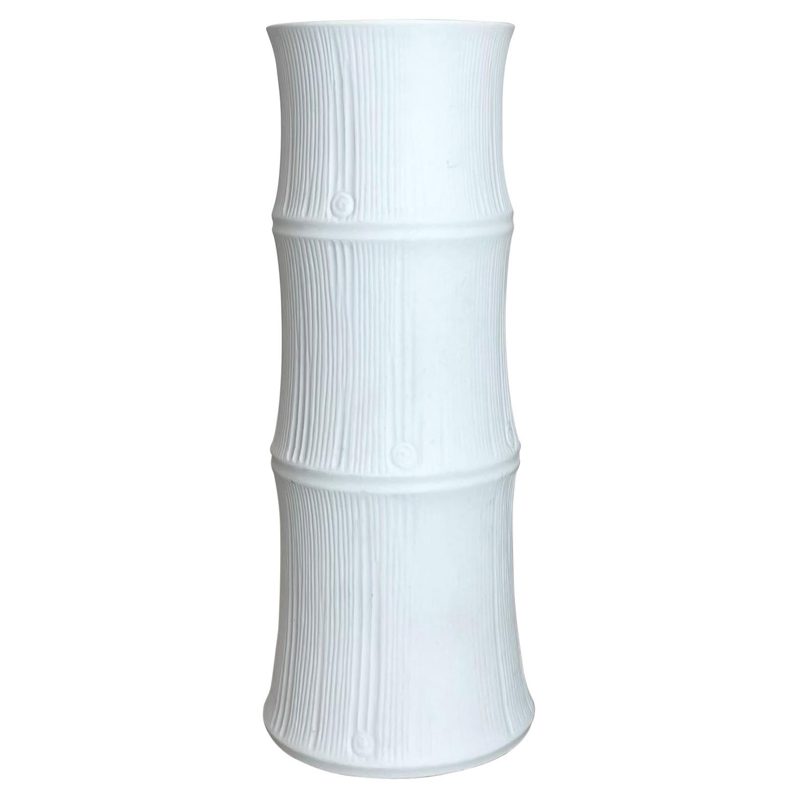 Vase d'art OP en porcelaine vase en bambou Heinrich Fuchs pour Hutschenreuther Allemagne, années 70 en vente