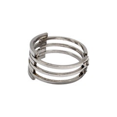 O.P. Orlandini Uno A Erre Sterling Silver Bangle Bracelet