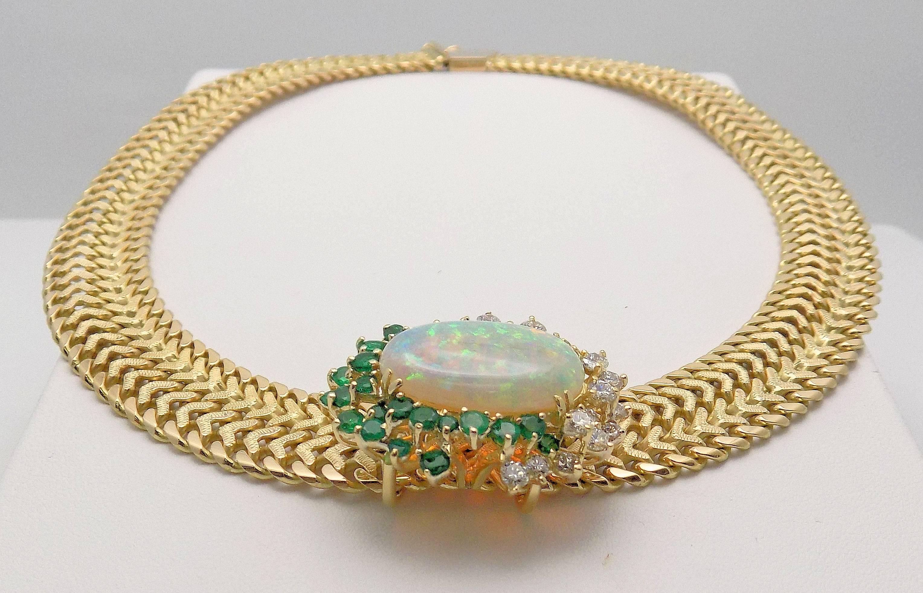Women's Opal and Diamond Necklace