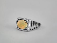 Opal 14k gold ring for men