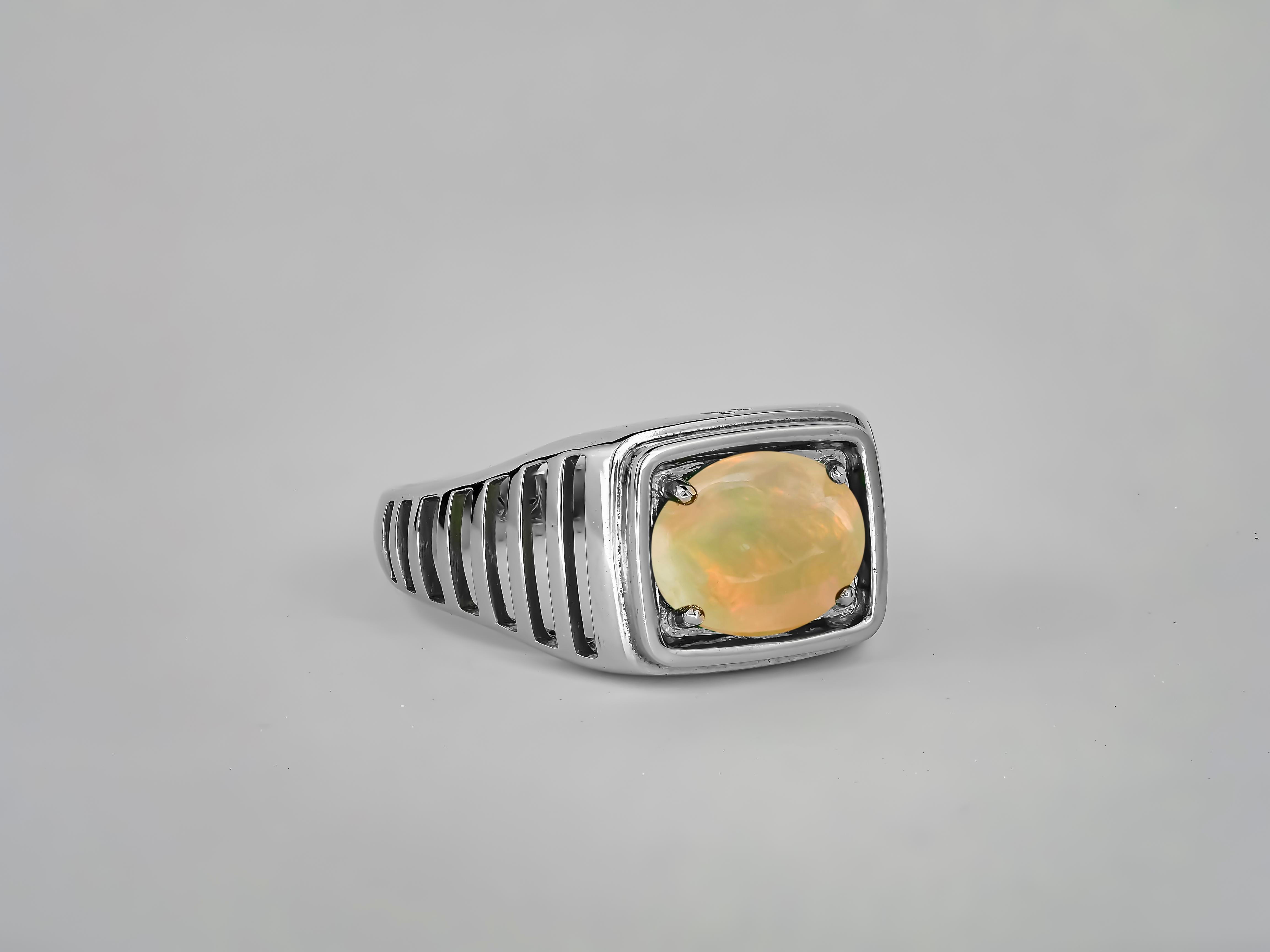 For Sale:  Opal 14k gold ring for men 3
