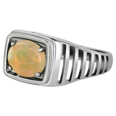 Opal 14k gold ring for men