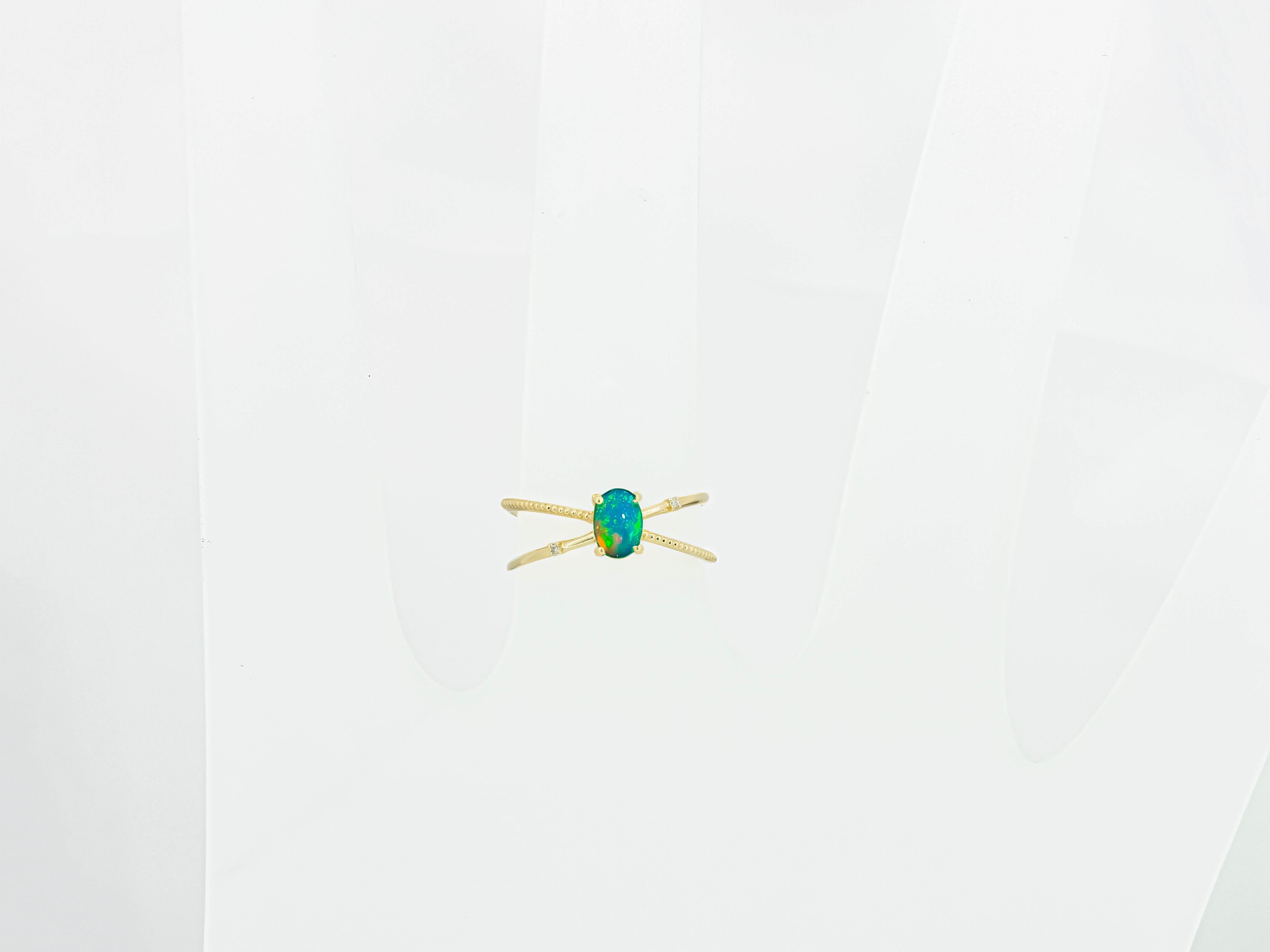 Opal 14k gold ring.  For Sale 1