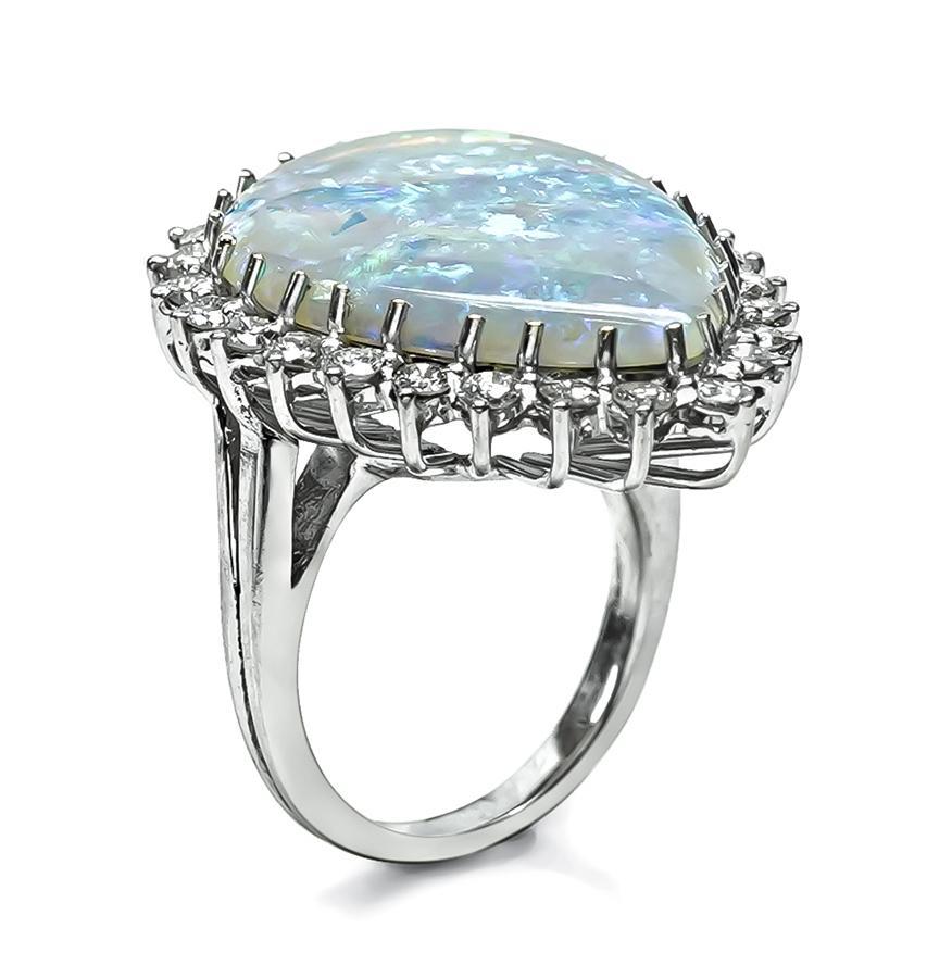 Opal 1,50 Karat Diamantring (Tropfenschliff) im Angebot