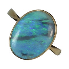 Opal 18 Carat Gold Solitaire Ring, circa 1910 Opal 18 Carat Gold Solitaire Ring, circa 1910