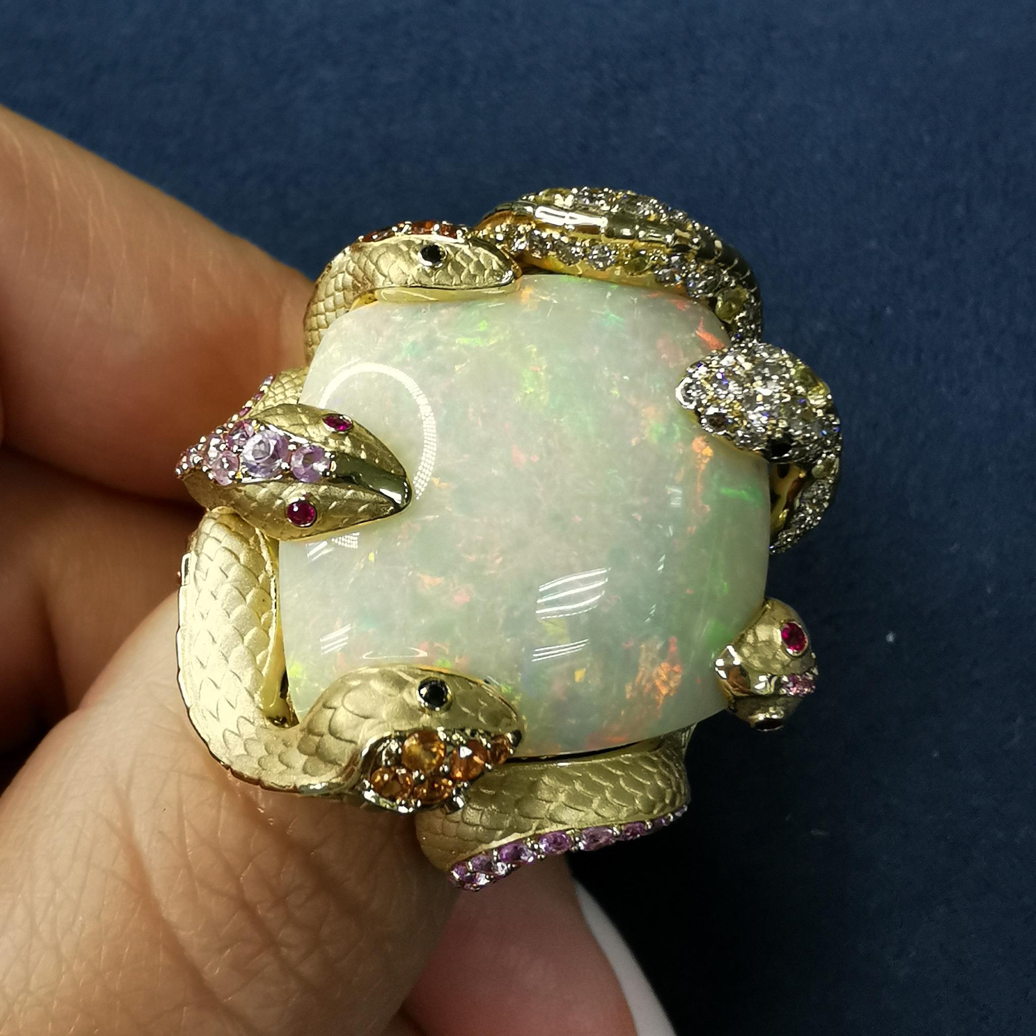 opal snake ring