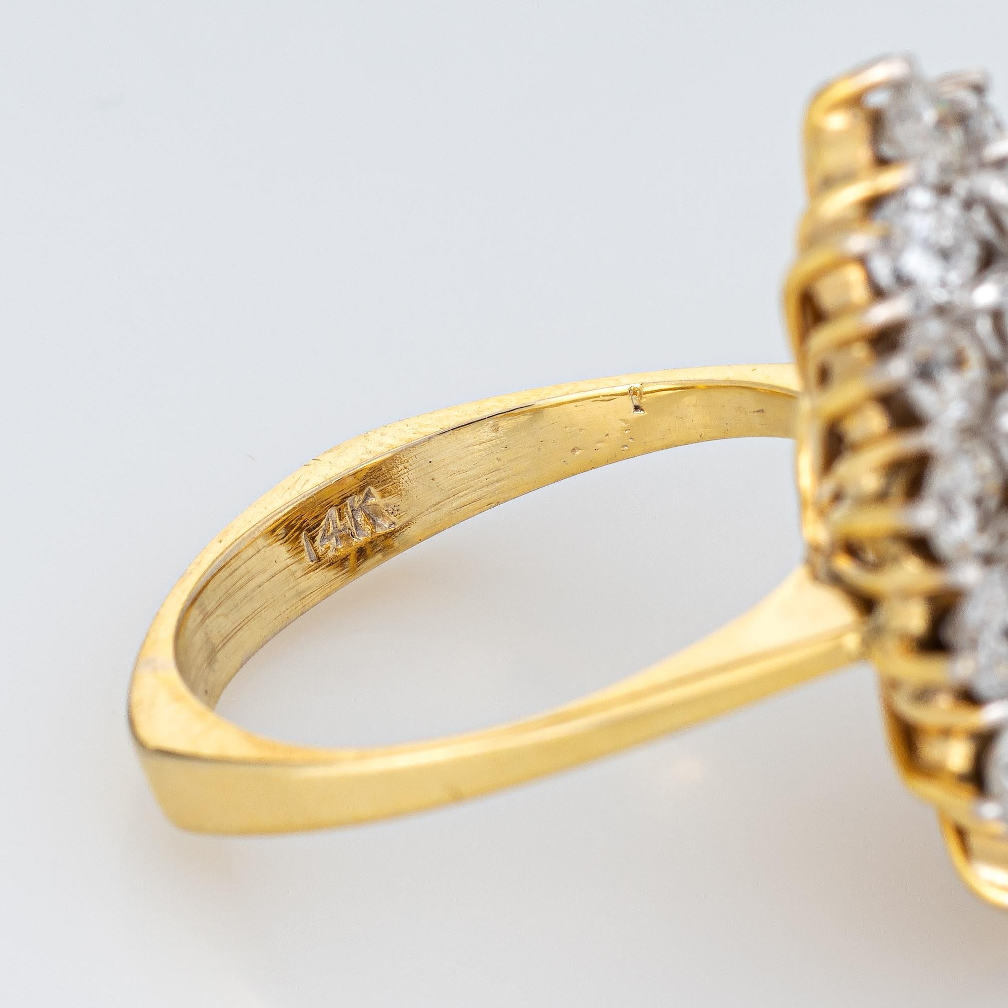 Opal 2ct Diamond Ring Vintage 14k Yellow Gold Pear Estate Gemstone Engagement 1
