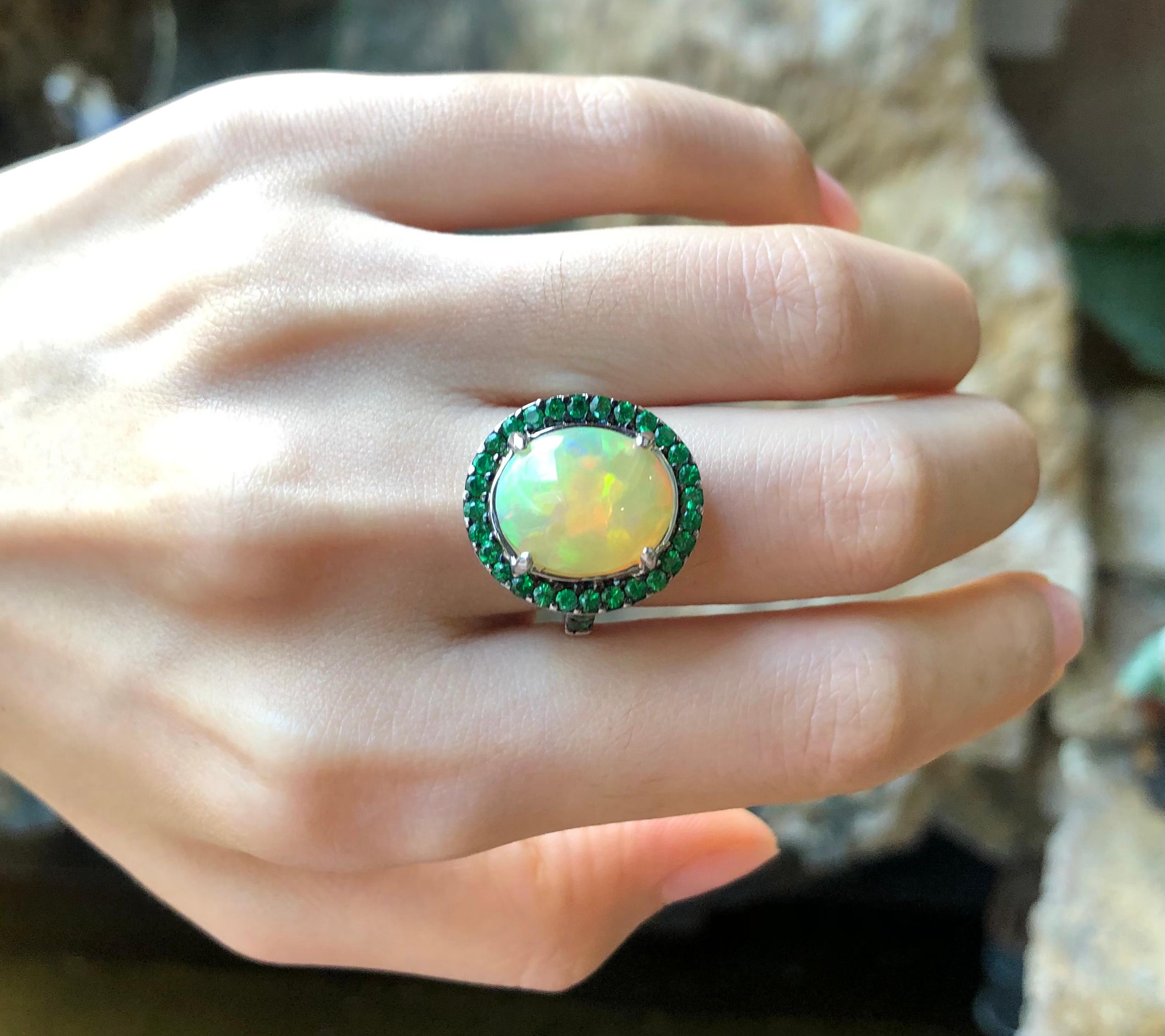 opal white gold ring