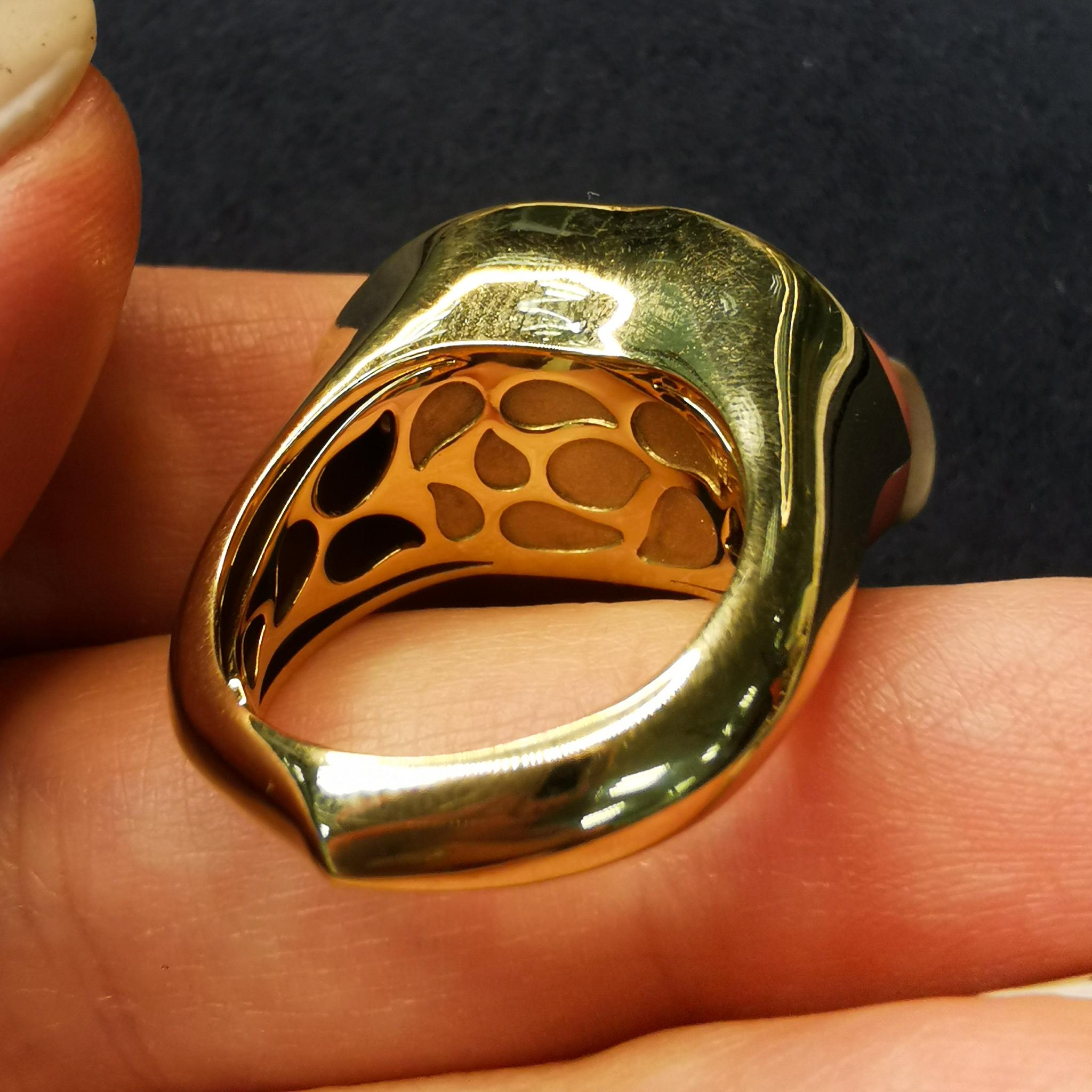 Opal 7,47 Karat Diamanten 18 Karat Gelbgold Ring 1