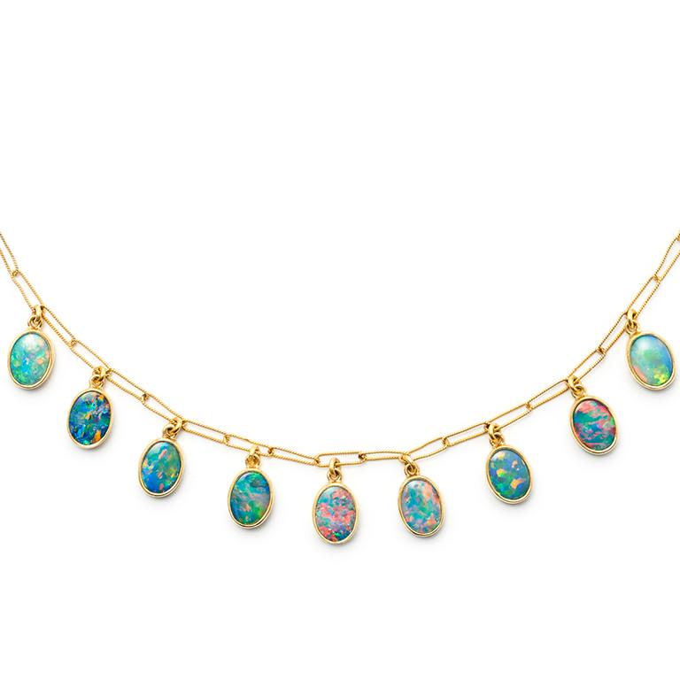 Contemporary Opal Drop Necklace For Sale