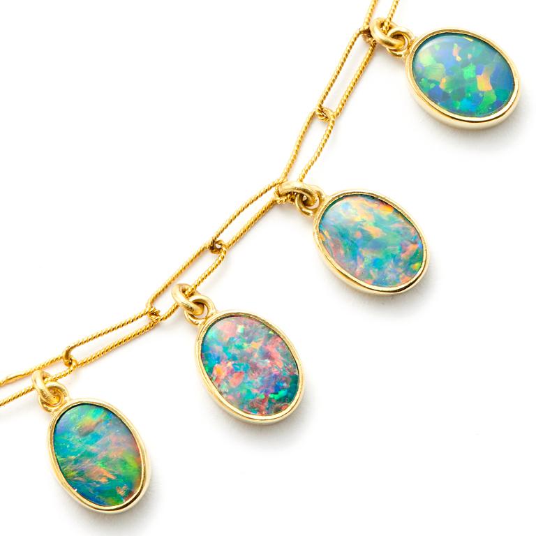 Opal Drop Necklace For Sale at 1stDibs