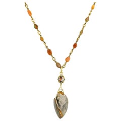 Opal and Crystalized Fossil Necklace