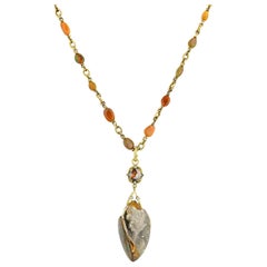 Opal and Crystalized Fossil Necklace