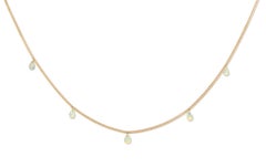 Opal and Curb Chain Necklace in 18 Karat Gold