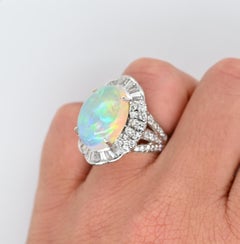 Opal and Diamond Art Deco Style Ring