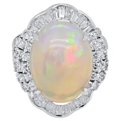 Opal and Diamond Art Deco Style Ring 