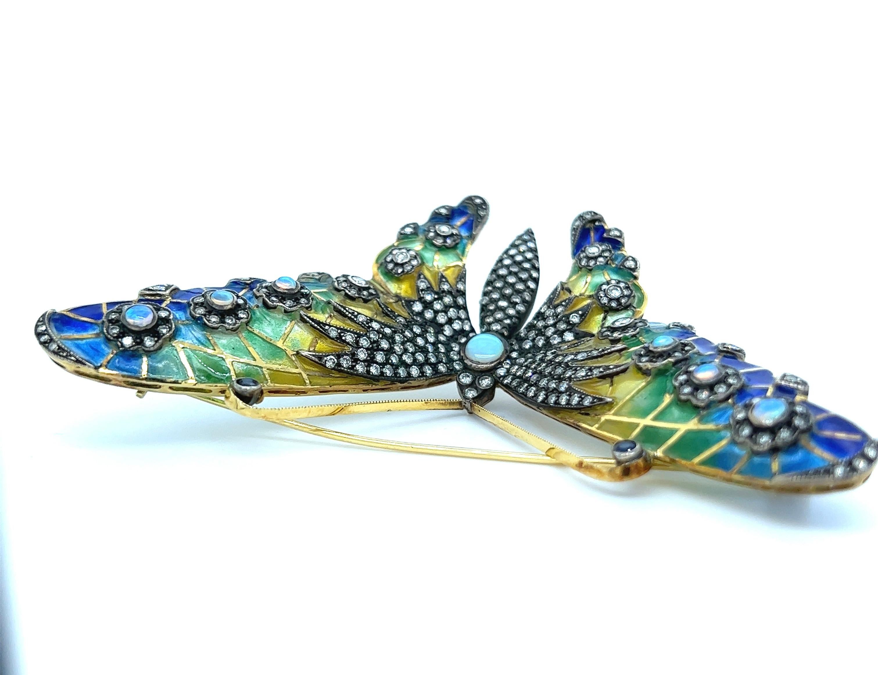 opal butterfly brooch