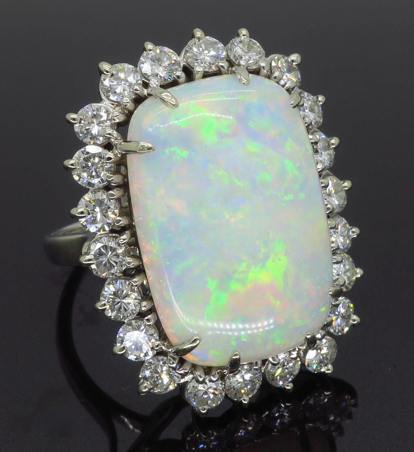 Opal and Diamond Cocktail Ring 5