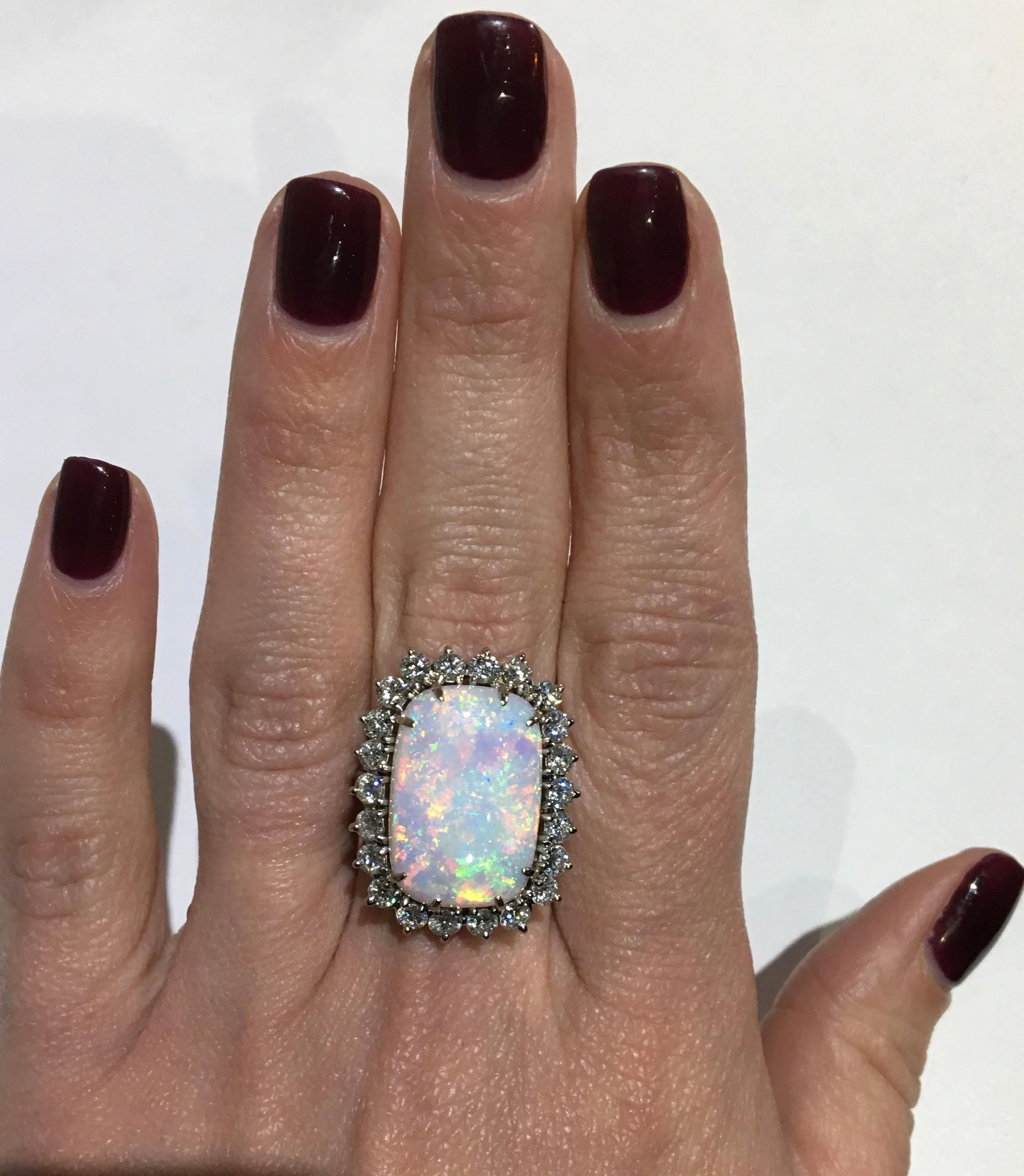 Opal and Diamond Cocktail Ring 7