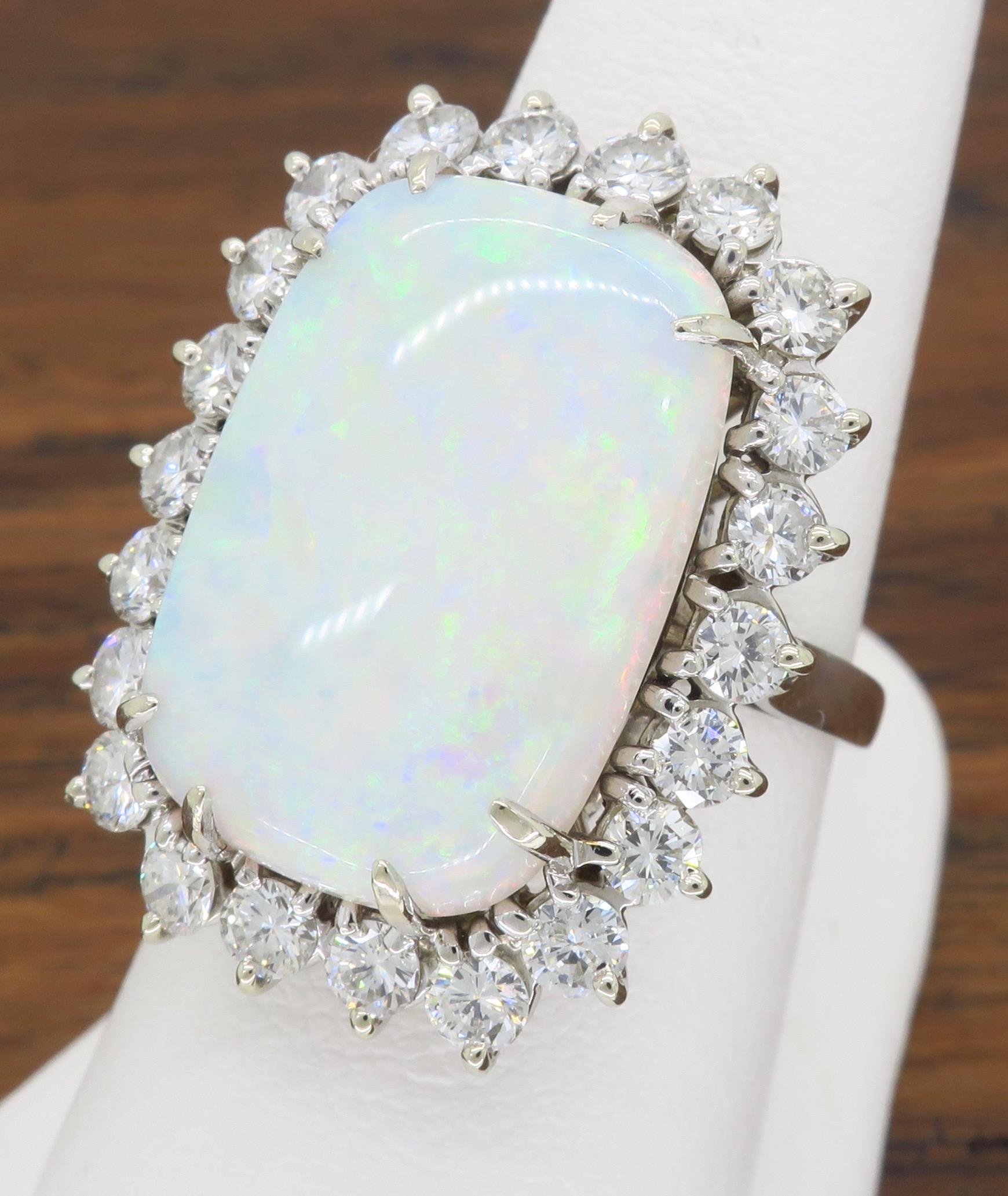 Opal and Diamond Cocktail Ring 10