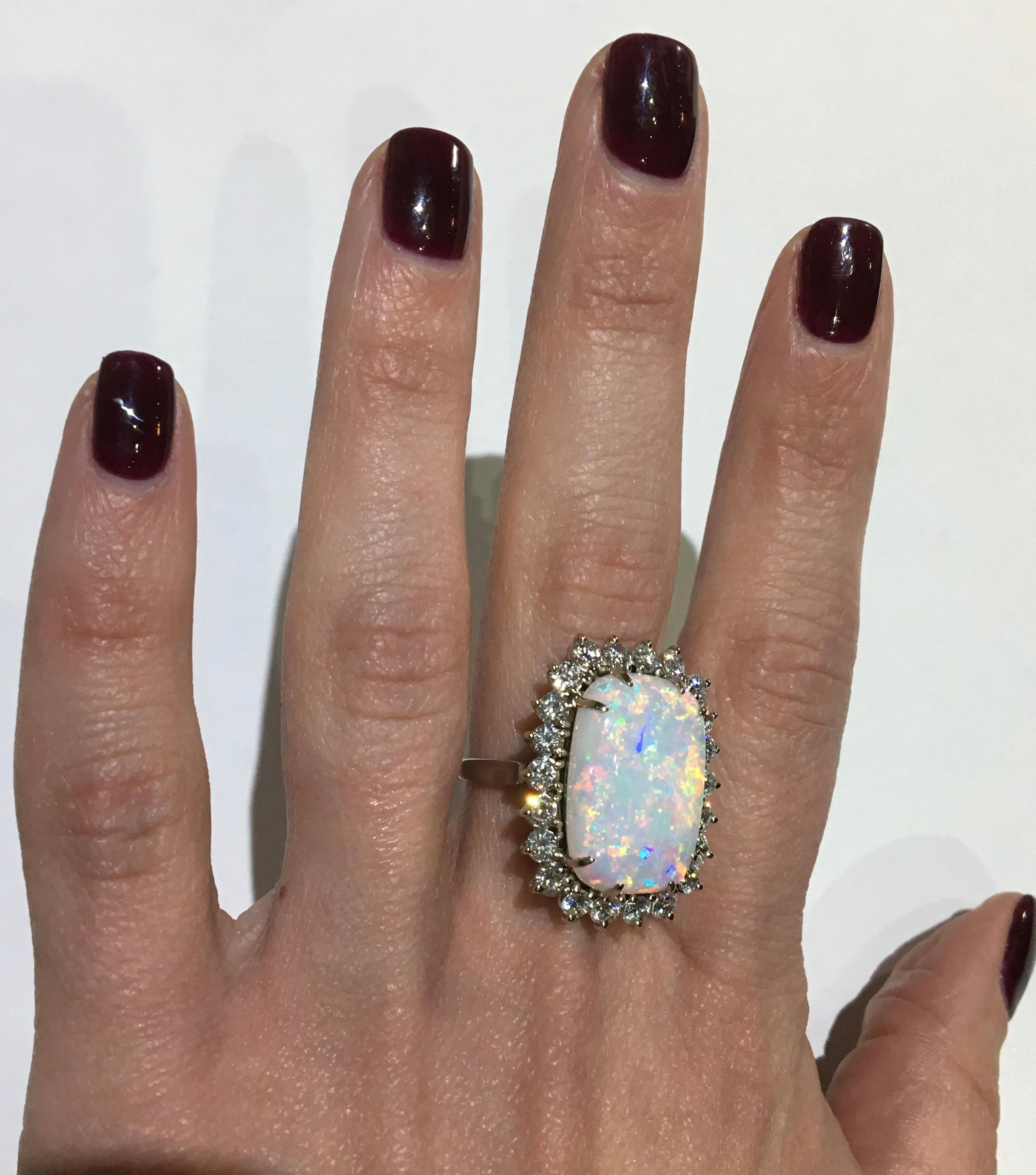 Opal and Diamond Cocktail Ring 11