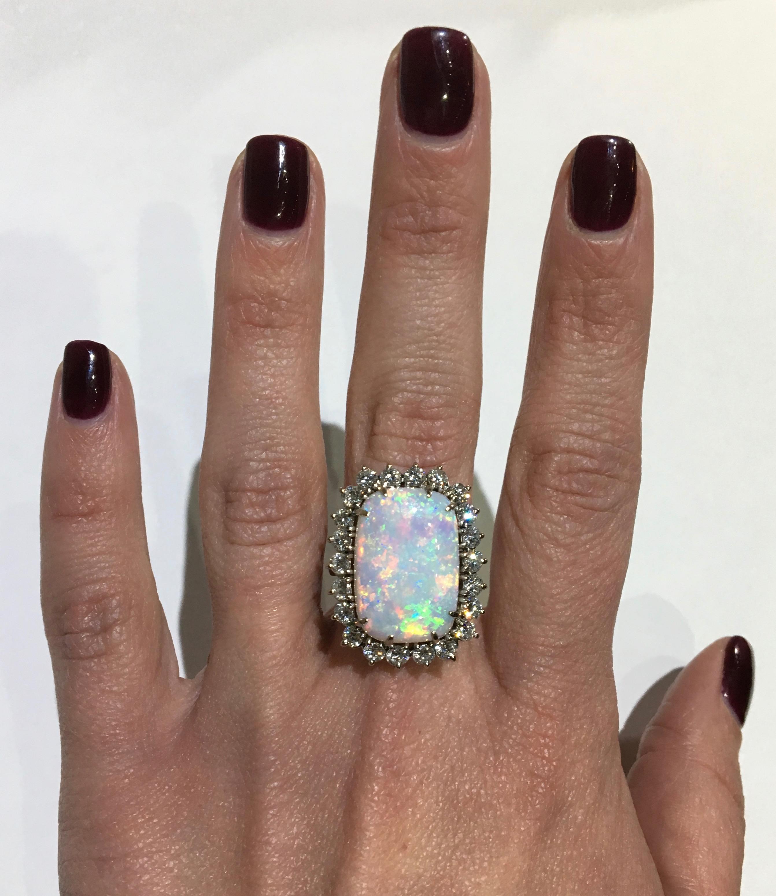 Opal and Diamond Cocktail Ring 12